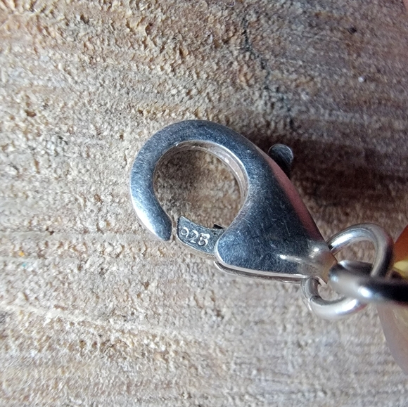 Vintage Apricote Agate Pendant On 925 Sterling Silver Bale - Picture 3 of 4